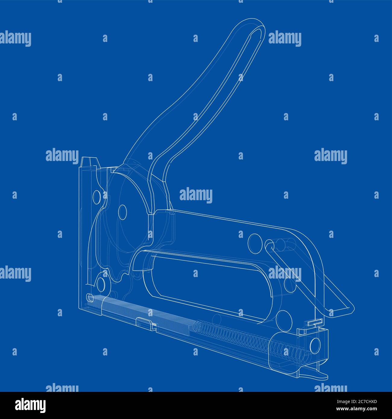 Outline construction stapler Stock Photo - Alamy