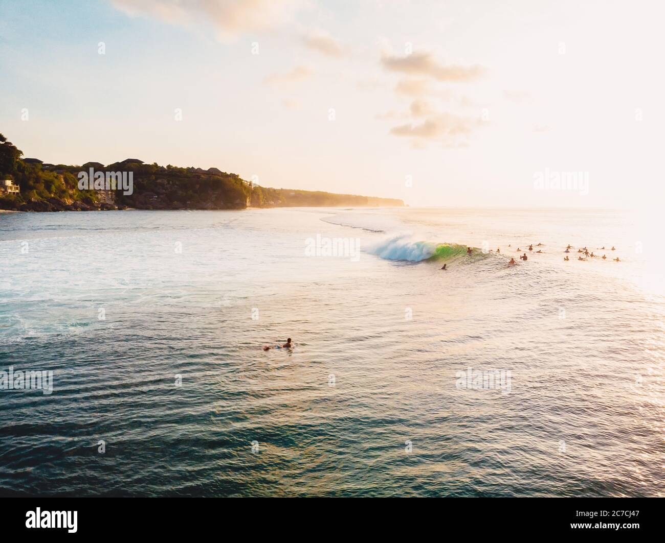 Aerial surfers in ocean sunset hi-res stock photography and images - Alamy