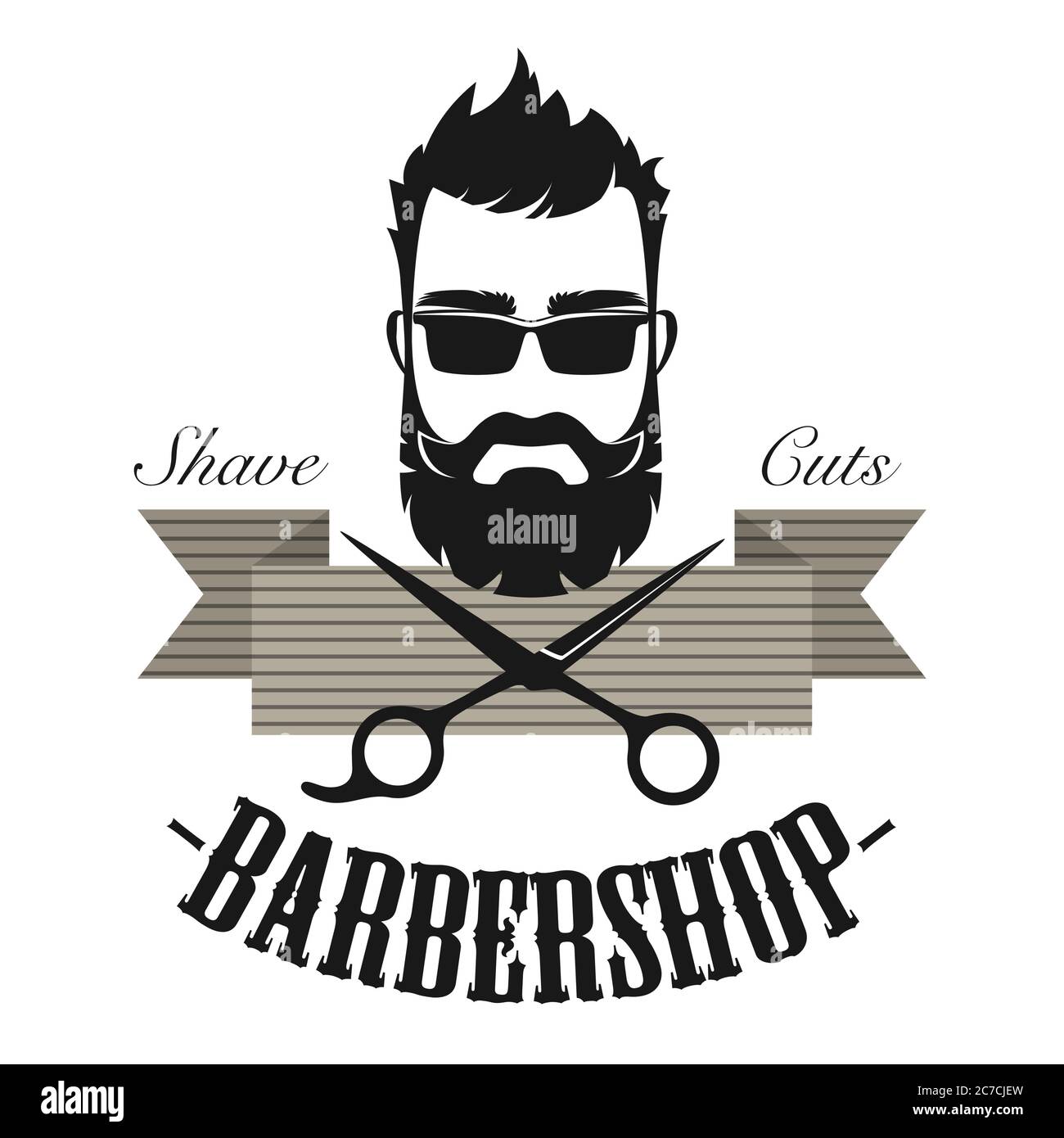 Barber shop vintage logo design Royalty Free Vector Image