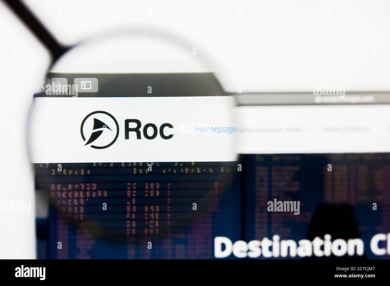 San Francisco, California, USA - 29 March 2019: Illustrative Editorial of Roc Technologies website homepage. Roc Technologies logo visible on display Stock Photo