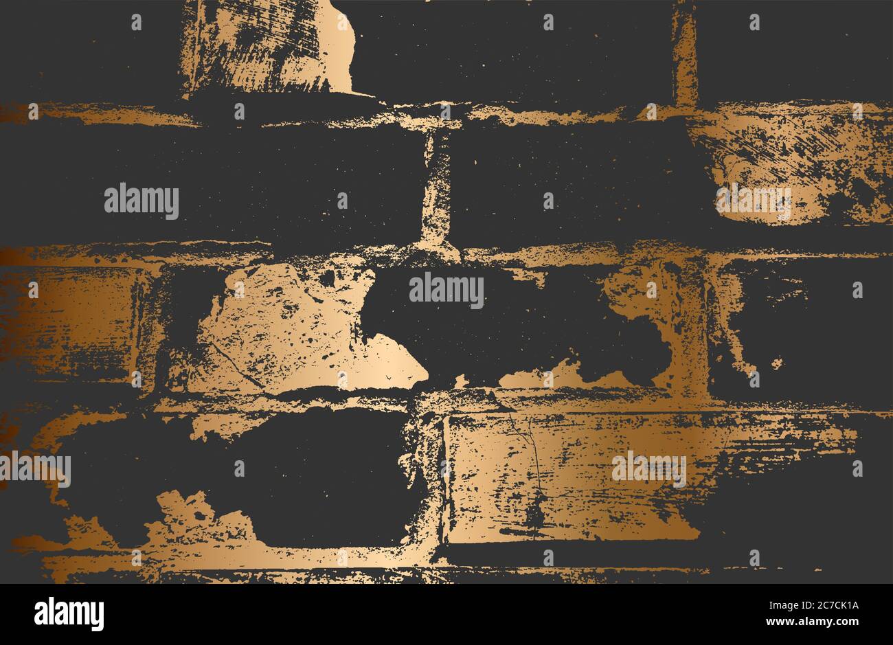 Distressed overlay texture of golden old brick wall, grunge background ...