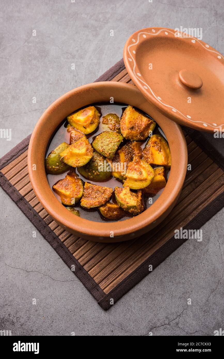 Homemade Mango Pickle Or m Ka Achar In A Bowl Selective Focus Stock Photo Alamy
