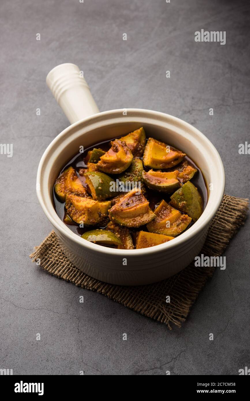 Homemade Mango Pickle Or m Ka Achar In A Bowl Selective Focus Stock Photo Alamy