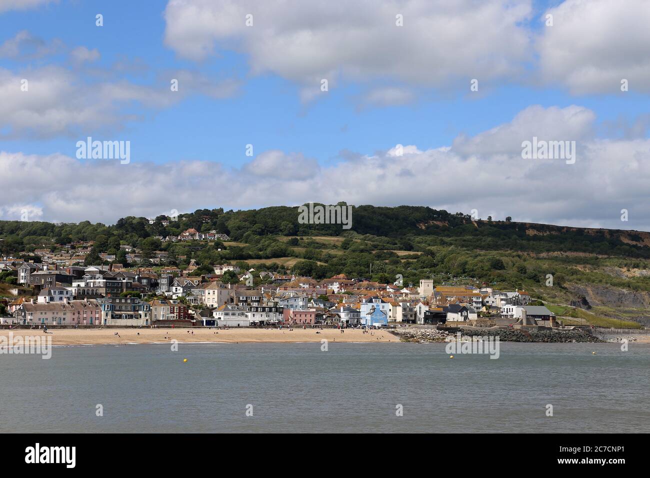 Lyme Regis seafront seen from The Cobb, Dorset, England, Great Britain, United Kingdom, UK, Europe Stock Photo