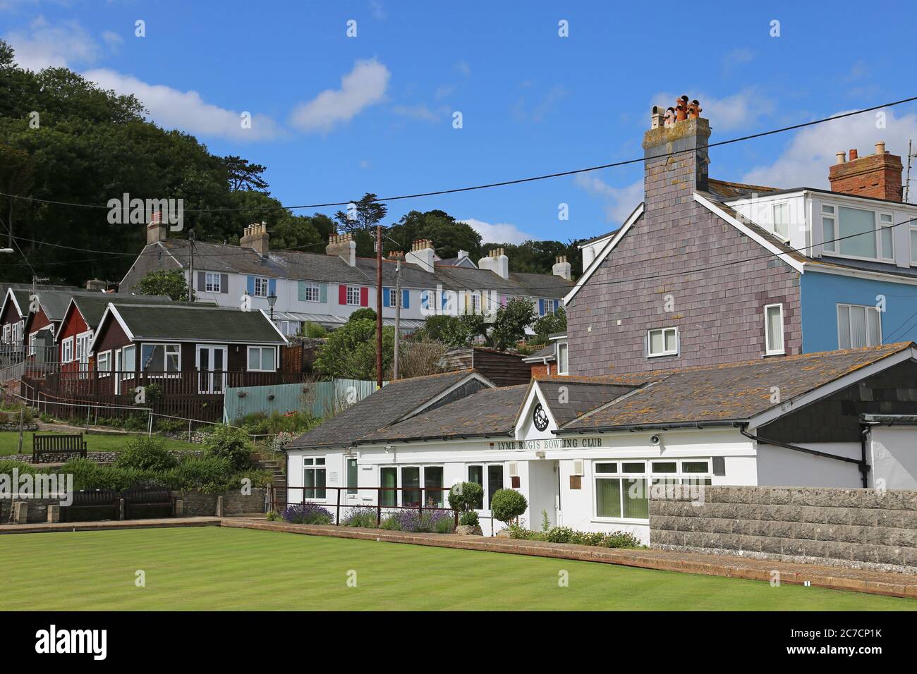 Lyme Regis Bowling Club, Charles Mercer Green, Monmouth Beach, Lyme Regis, Dorset, England, Great Britain, United Kingdom, UK, Europe Stock Photo