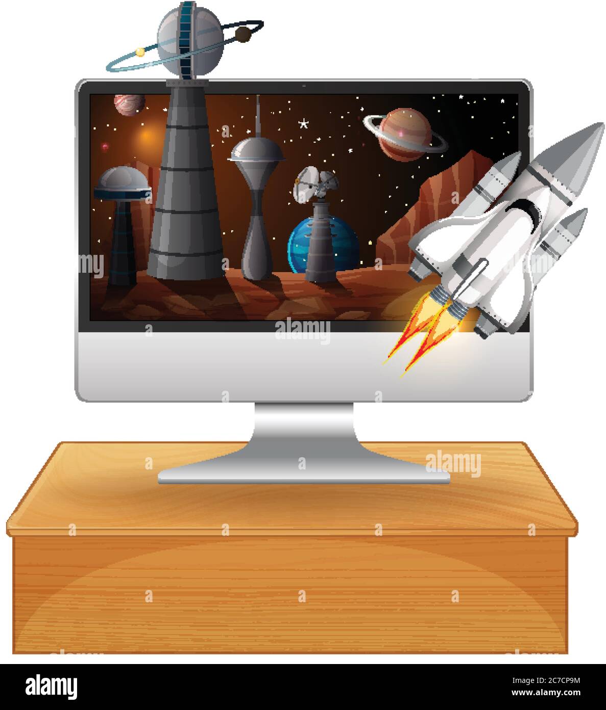 Computer Science Galaxy Galaxy background on computer screen illustration Stock Vector Image ...
