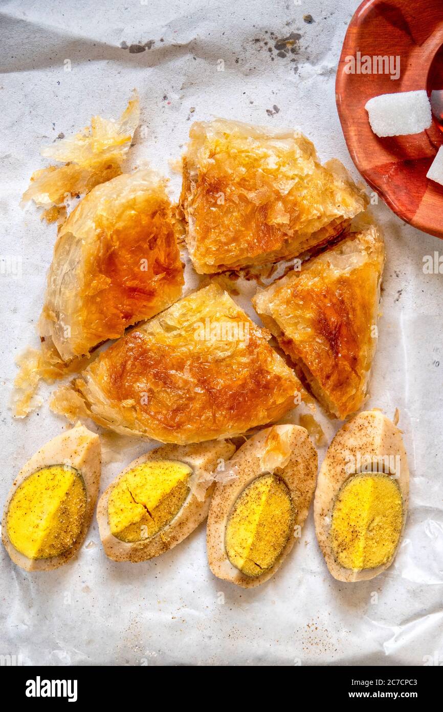 Boyoz (a Turkish pastry associated with İzmir) with the traditional