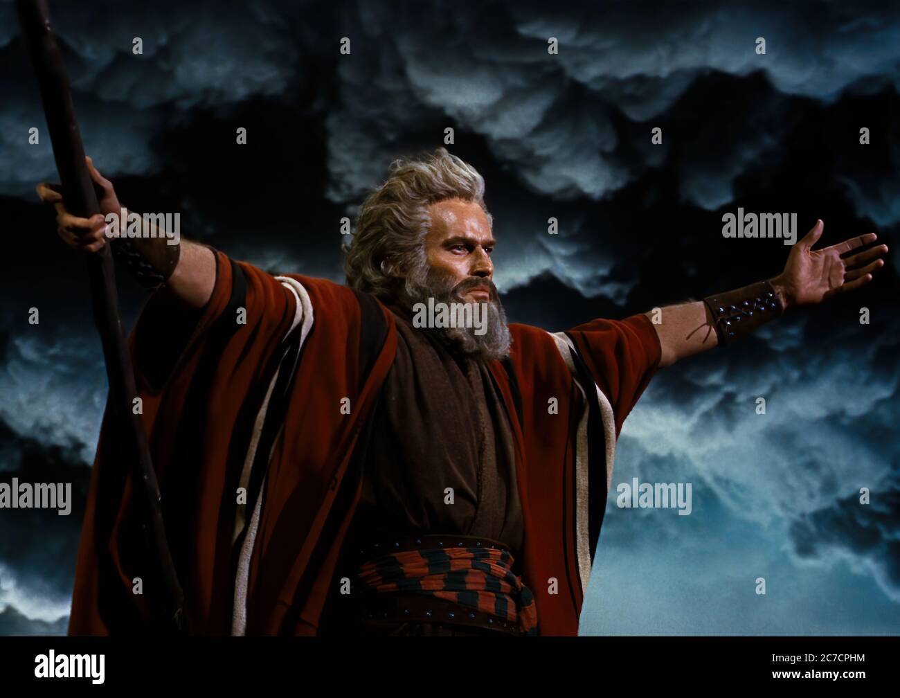 Charlton Heston as Moses in the Ten Commandments - Promotional Movie Picture Stock Photo