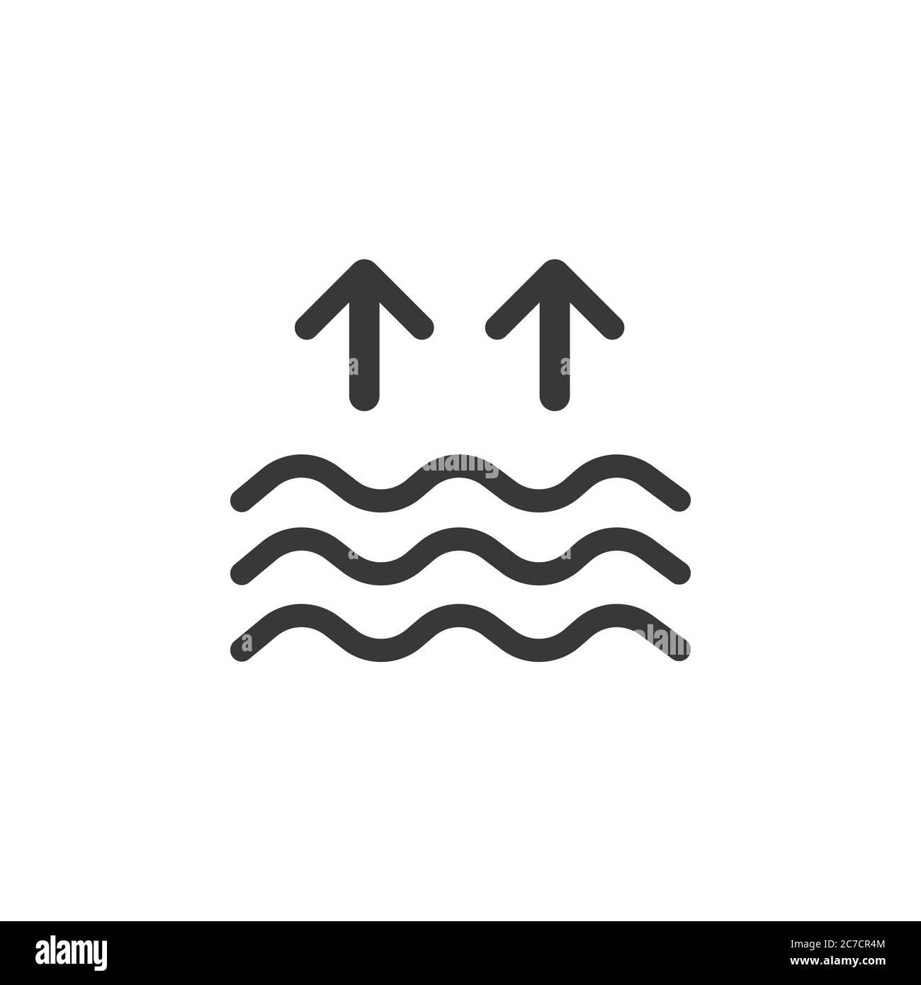 High tides. Waves on the sea. Isolated icon. Weather glyph vector illustration Stock Vector