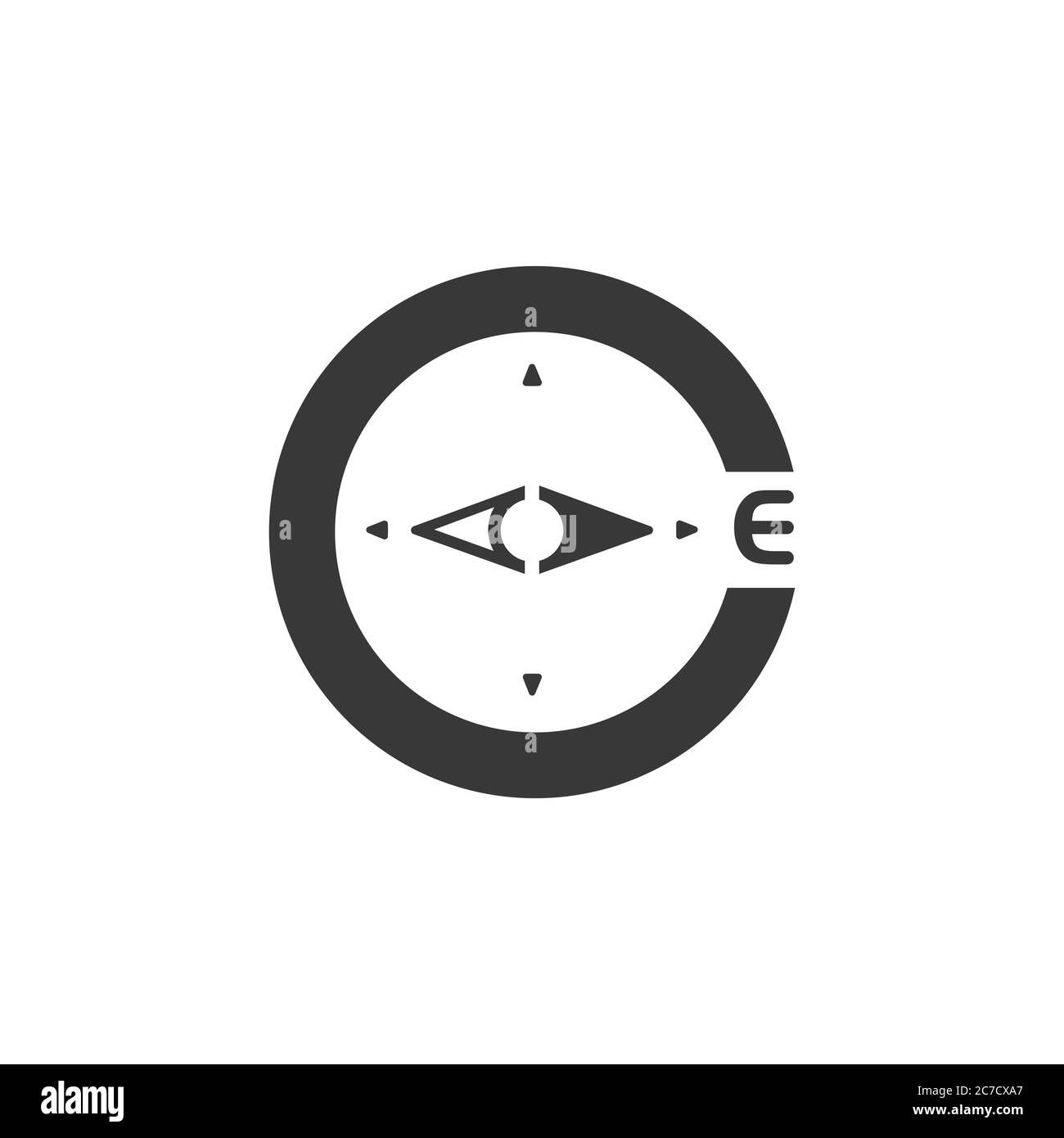 Compass. East direction. Isolated icon. Weather glyph vector