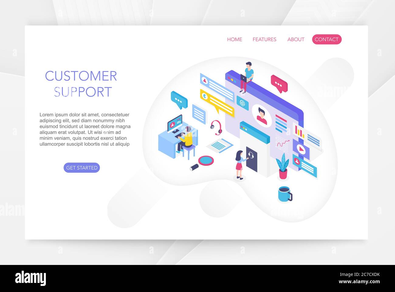 Online call customer isometric Stock Vector Images Alamy