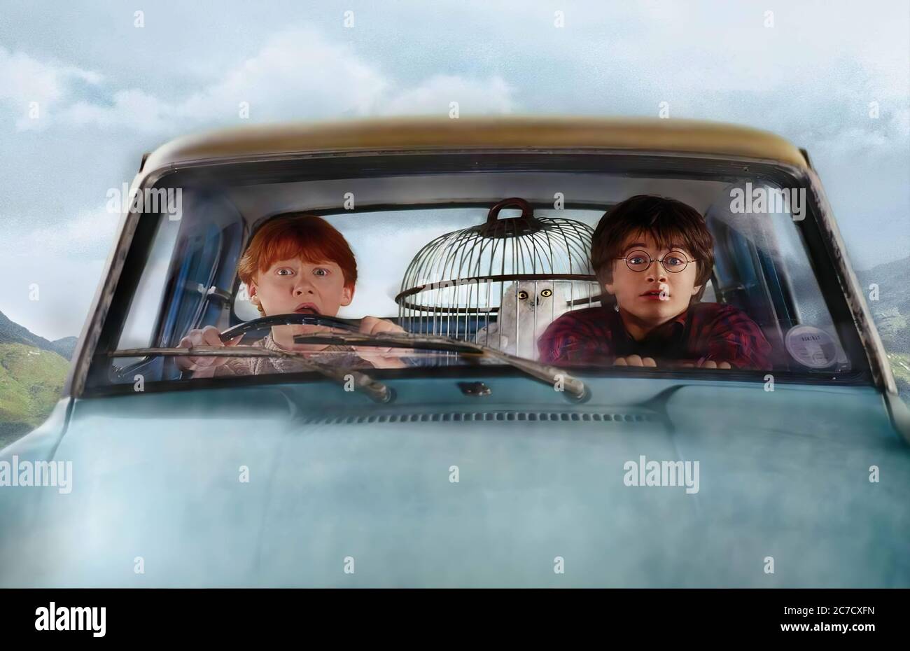 Rupert Grint and Daniel Radcliffe in Harry Potter and the Chamber of Secrets - Promotional Movie Picture Stock Photo