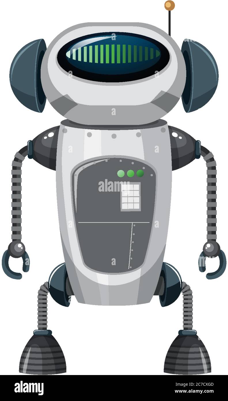 Isolated robot on white background illustration Stock Vector Image ...