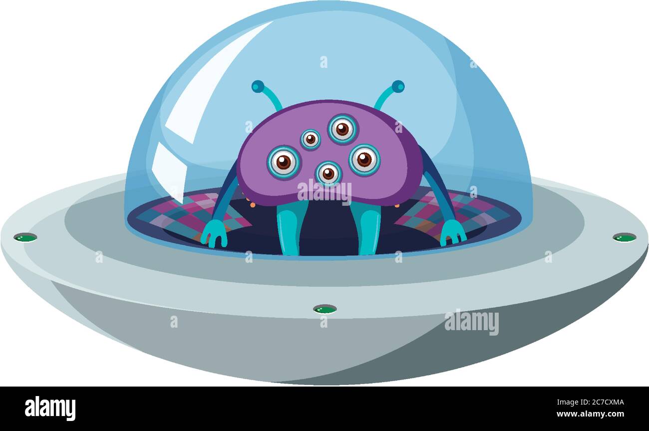 Isolated UFO on white background illustration Stock Vector Image & Art ...