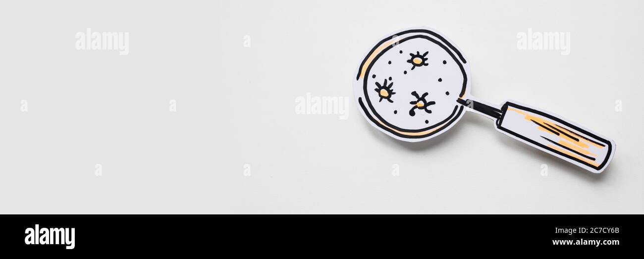 Magnifier and bacteria and virus cells on white Stock Photo - Alamy