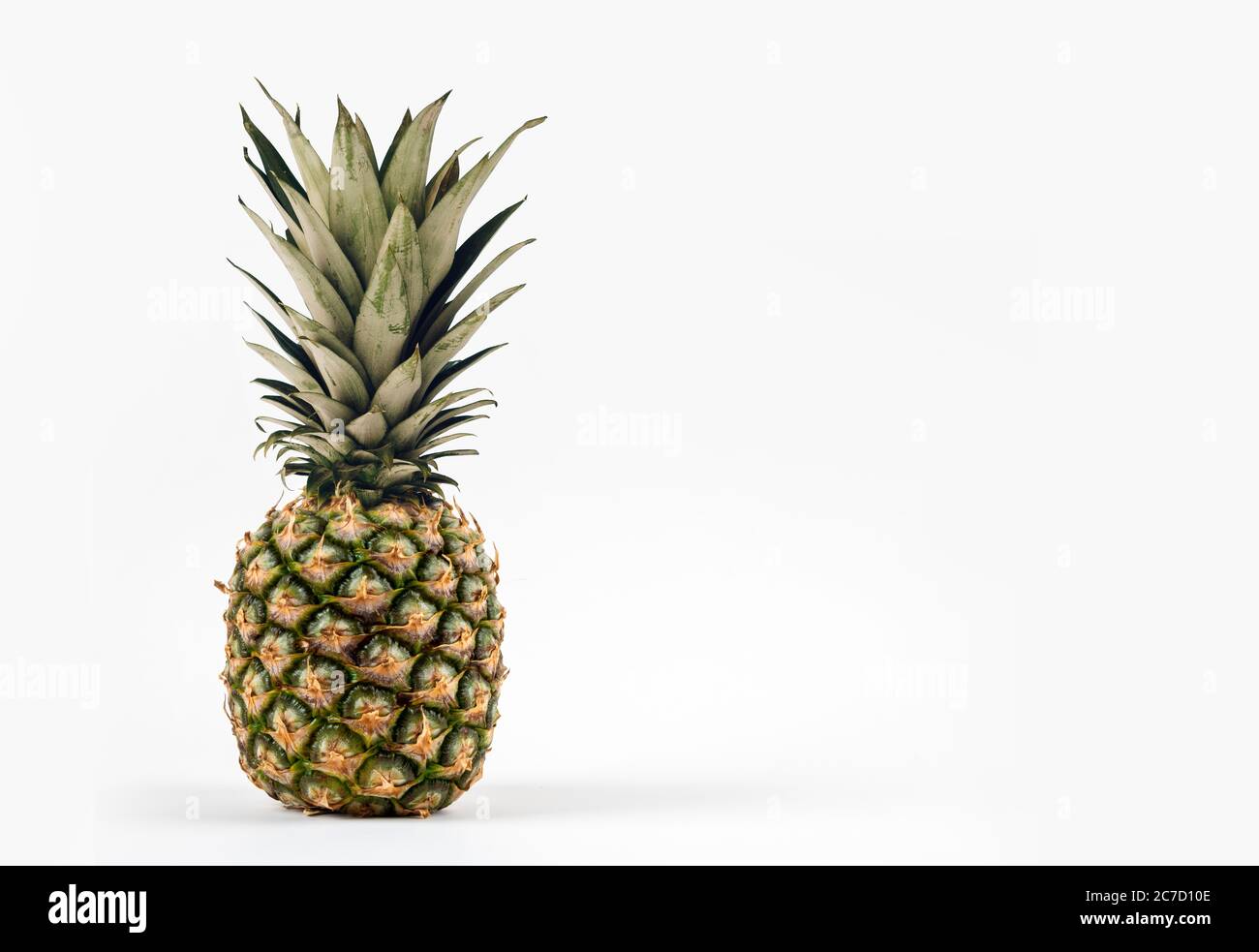 Natural pineapple isolated on white background with copy space Stock ...