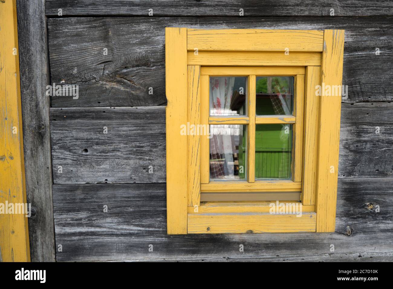 Drvengrad, Serbia - Wooden houses in traditional village built by Emir Kusturica Stock Photo