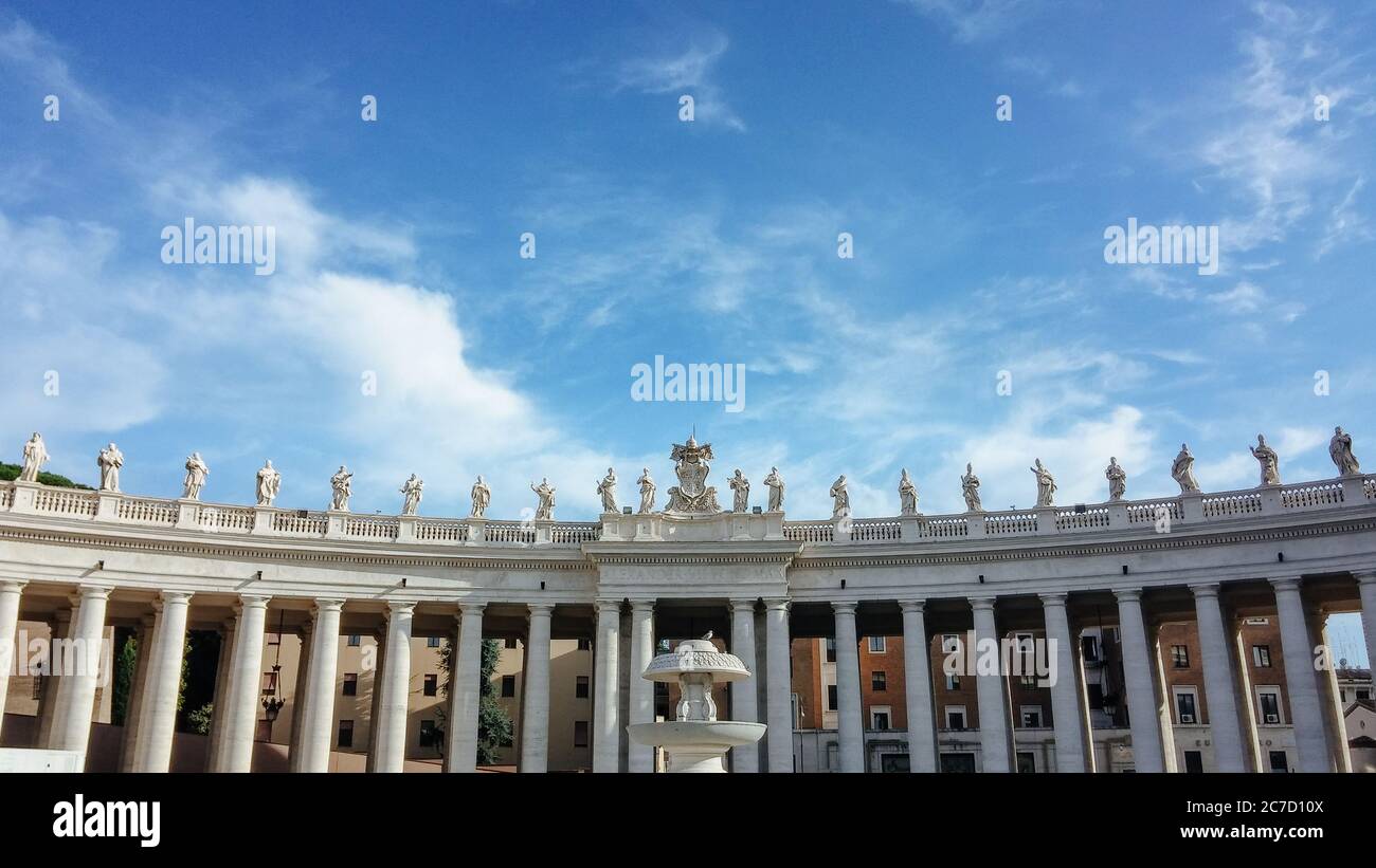 Statues of Saints on the Colonnades of St. Peter's Square in Vatican