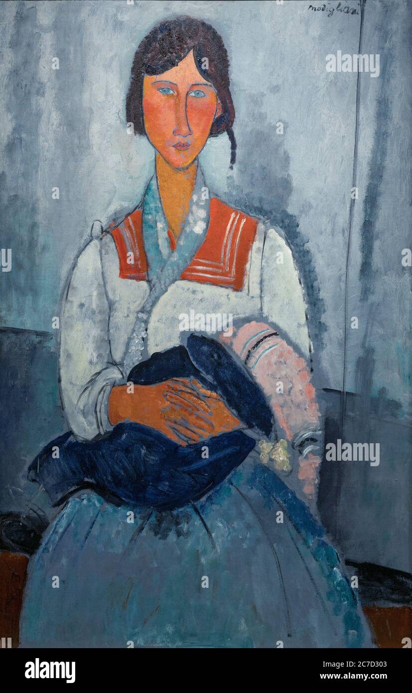 Gypsy Woman with Baby, Amedeo Modigliani, 1919, National
