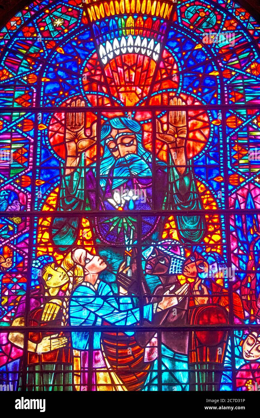 Stained Glass Windows in Canterbury Cathedral in the English Medieval