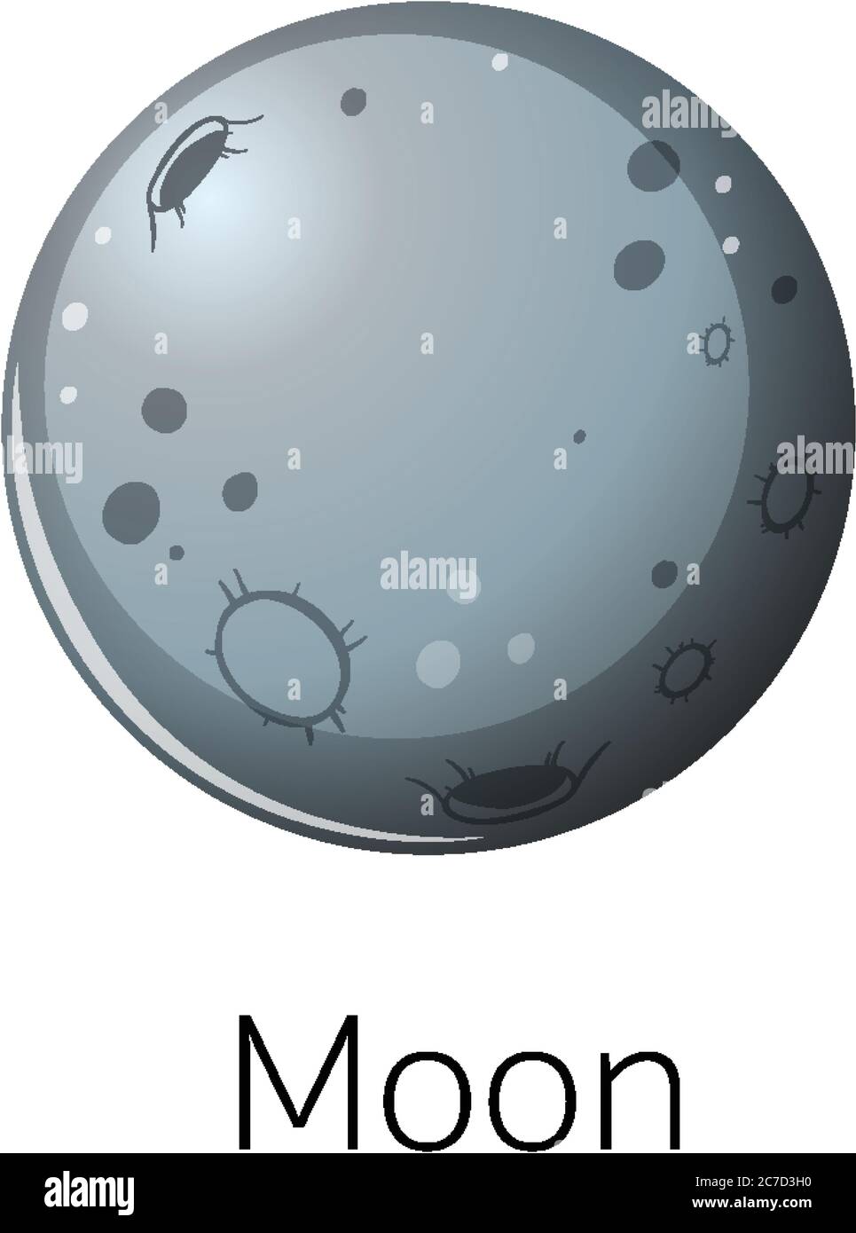 Isolated moon on white background illustration Stock Vector Image & Art ...