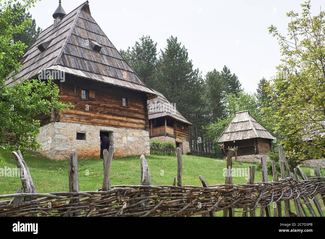 Old rural house in open air museum in Sirogojno village in Zlatibor area Stock Photo