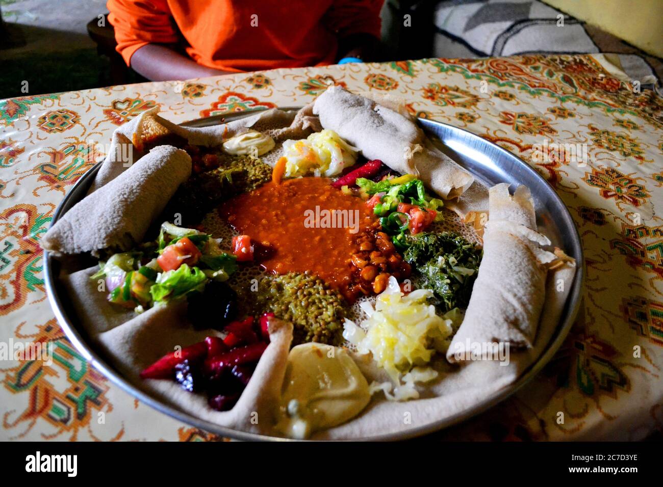 Injera typical Ethiopian food Stock Photo Alamy
