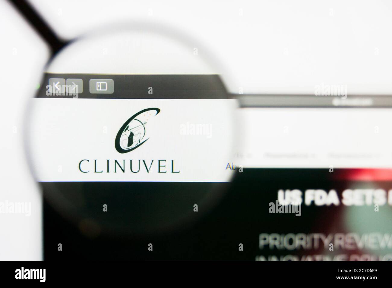 San Francisco, California, USA - 29 March 2019: Illustrative Editorial of Clinuvel Pharmaceuticals website homepage. Clinuvel Pharmaceuticals logo Stock Photo