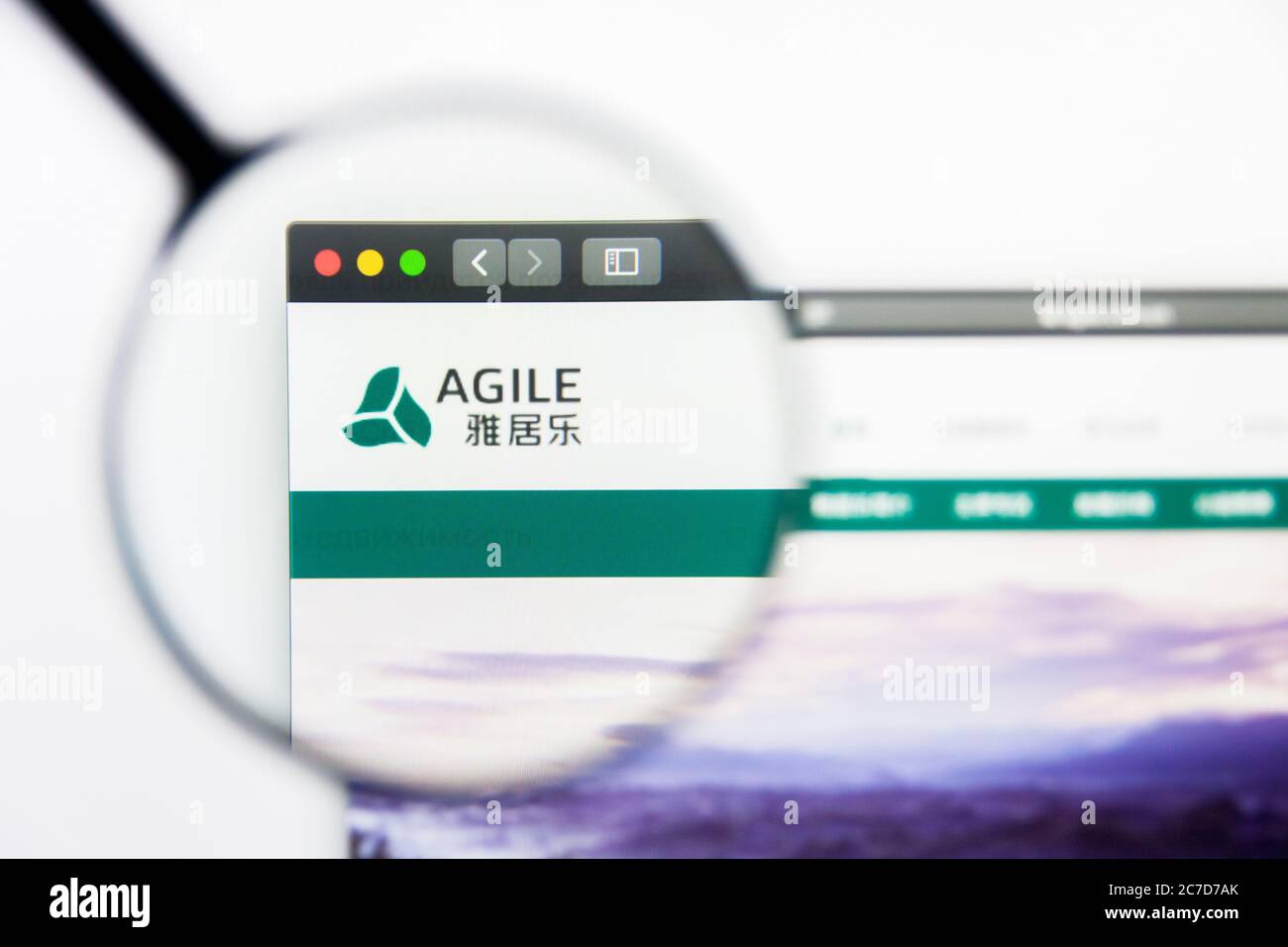 Los Angeles, California, USA - 25 March 2019: Illustrative Editorial of Agile Property Holdings website homepage. Agile Property Holdings logo visible Stock Photo