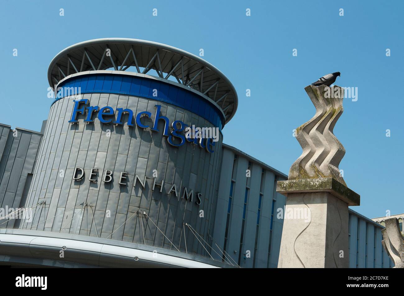 Statue outside the entrance to Frenchgate shopping centre in Doncaster town centre, Yorkshire, England. Stock Photo