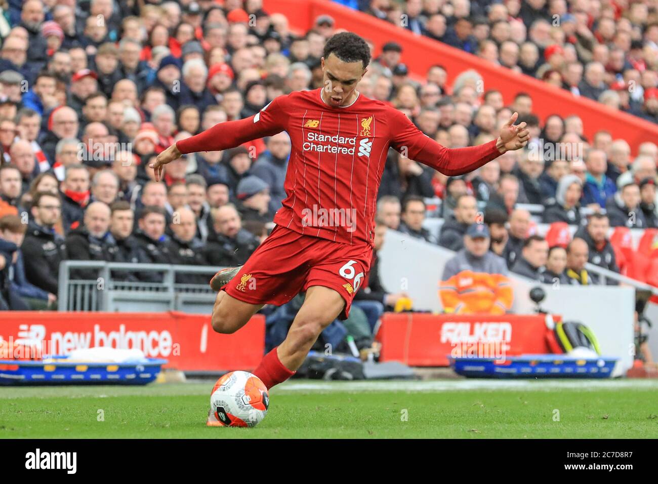 Alexander-Arnold of Liverpool FC 66 in Action Against Sporting CP