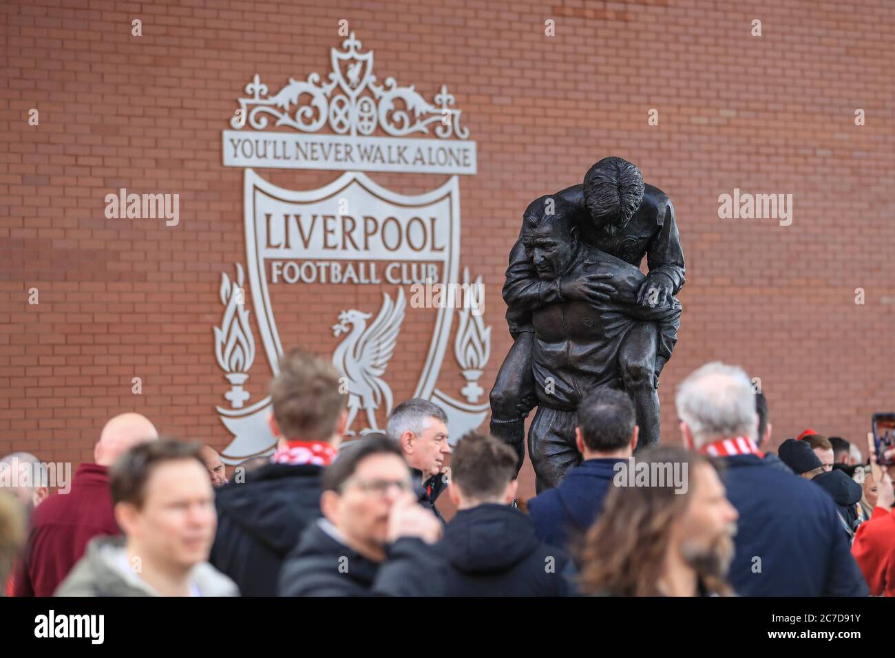 The statue of bob paisley outside anfield hires stock photography and