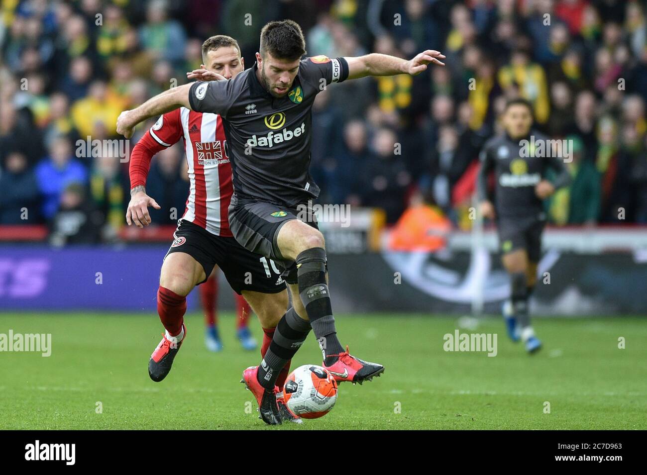 7th March 2020, Bramall Lane, Sheffield, England; Premier League, Sheffield United v Norwich City : Grant Hanley (5) of Norwich City with the ball Stock Photo