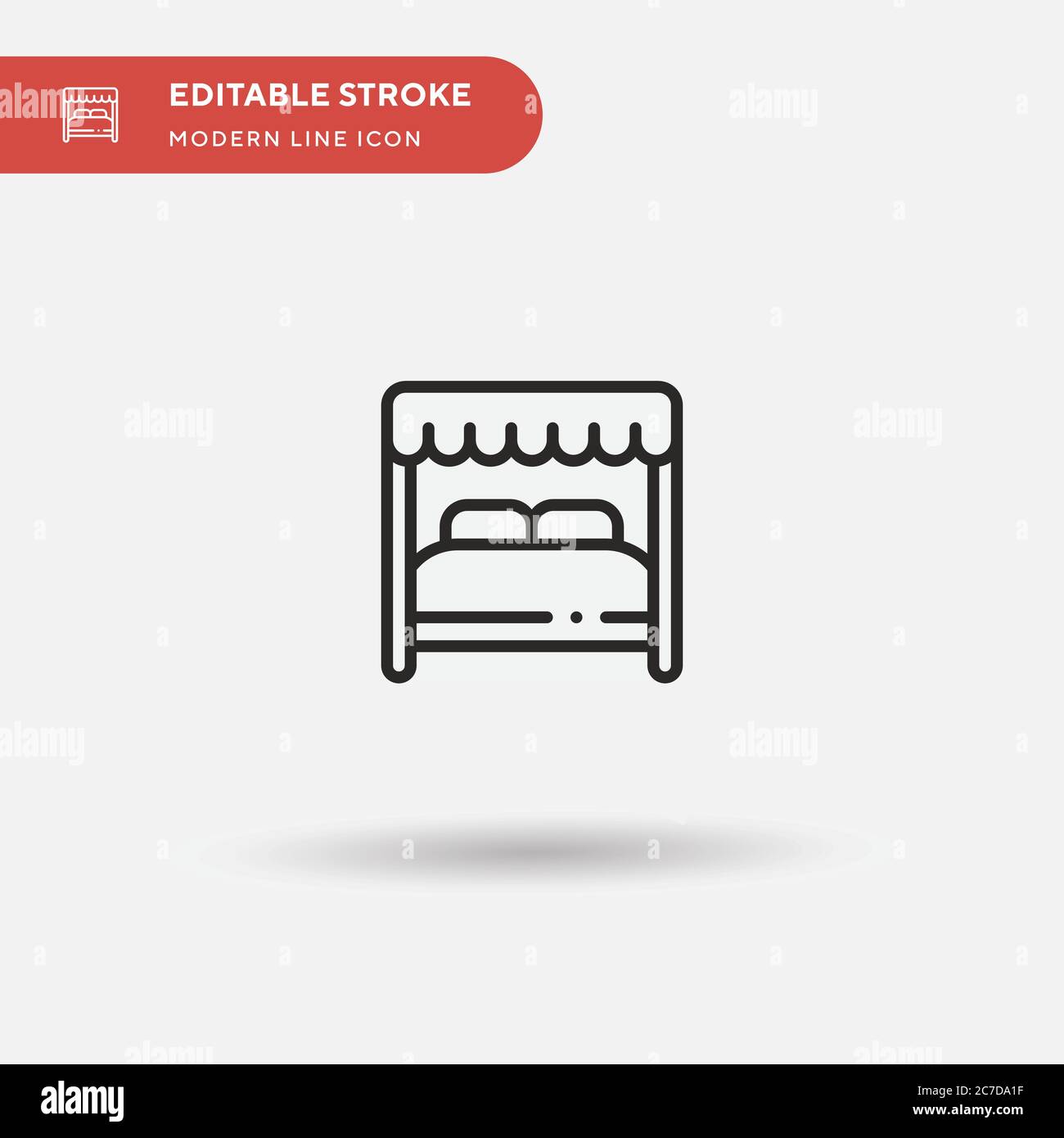 Canopy Bed Simple vector icon. Illustration symbol design template for ...
