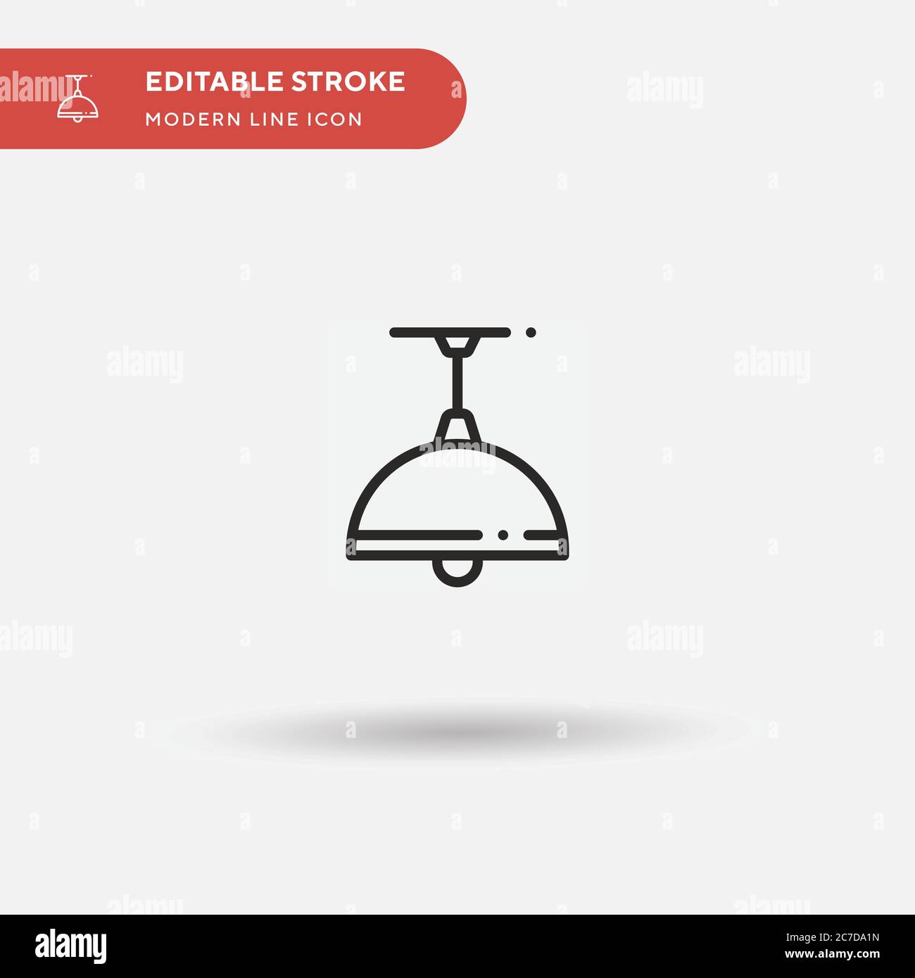 Ceiling Light Simple vector icon. Illustration symbol design template for web mobile UI element. Perfect color modern pictogram on editable stroke. Ce Stock Vector