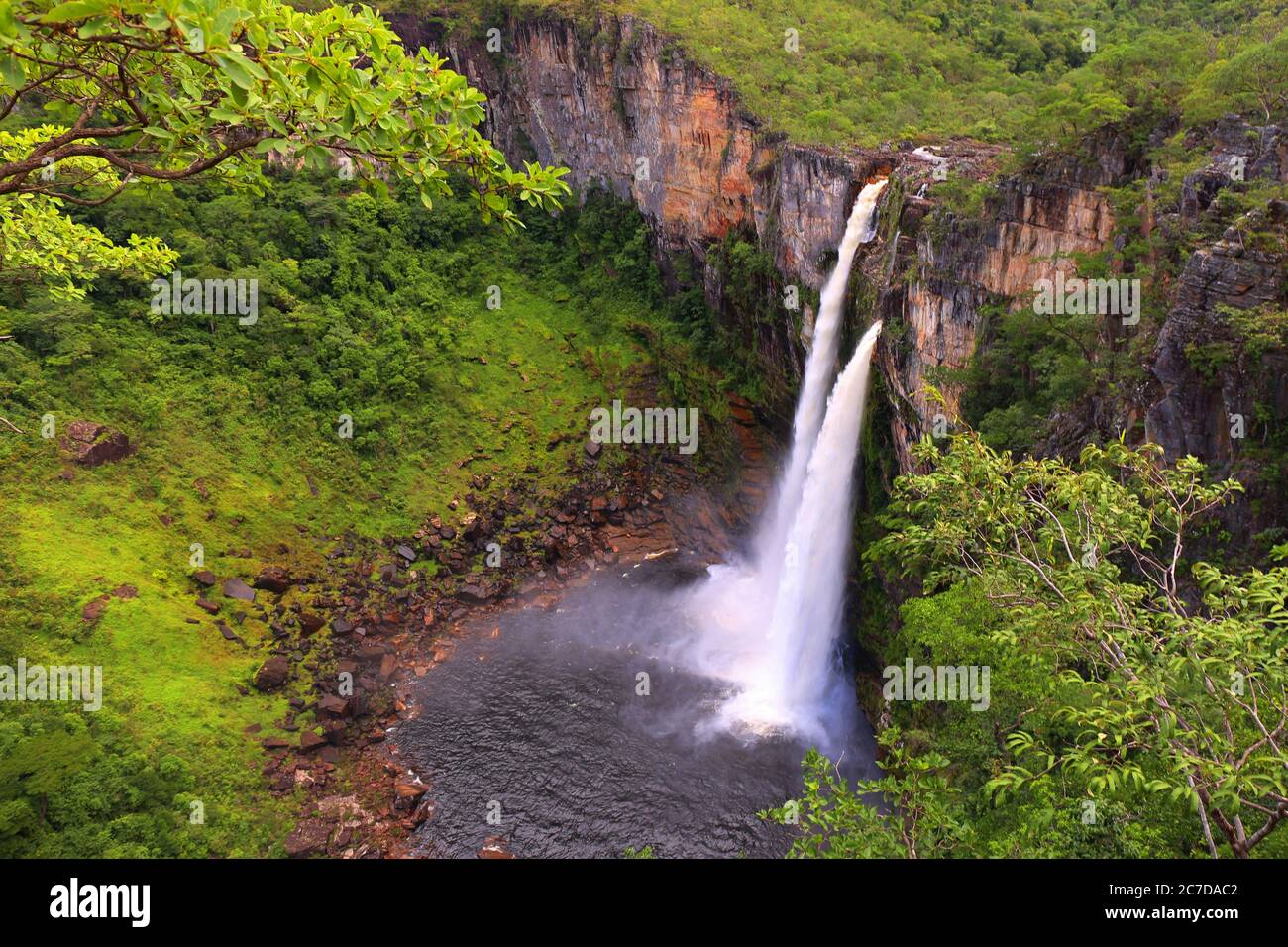 Iconic waterfall, Chapada dos Veadeiros, Brazil Stock Photo - Alamy