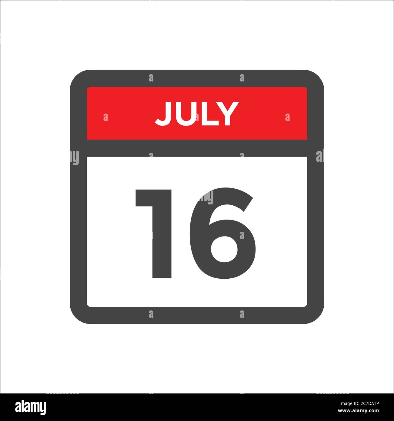 July 16 calendar icon with the day of month Stock Vector Image & Art