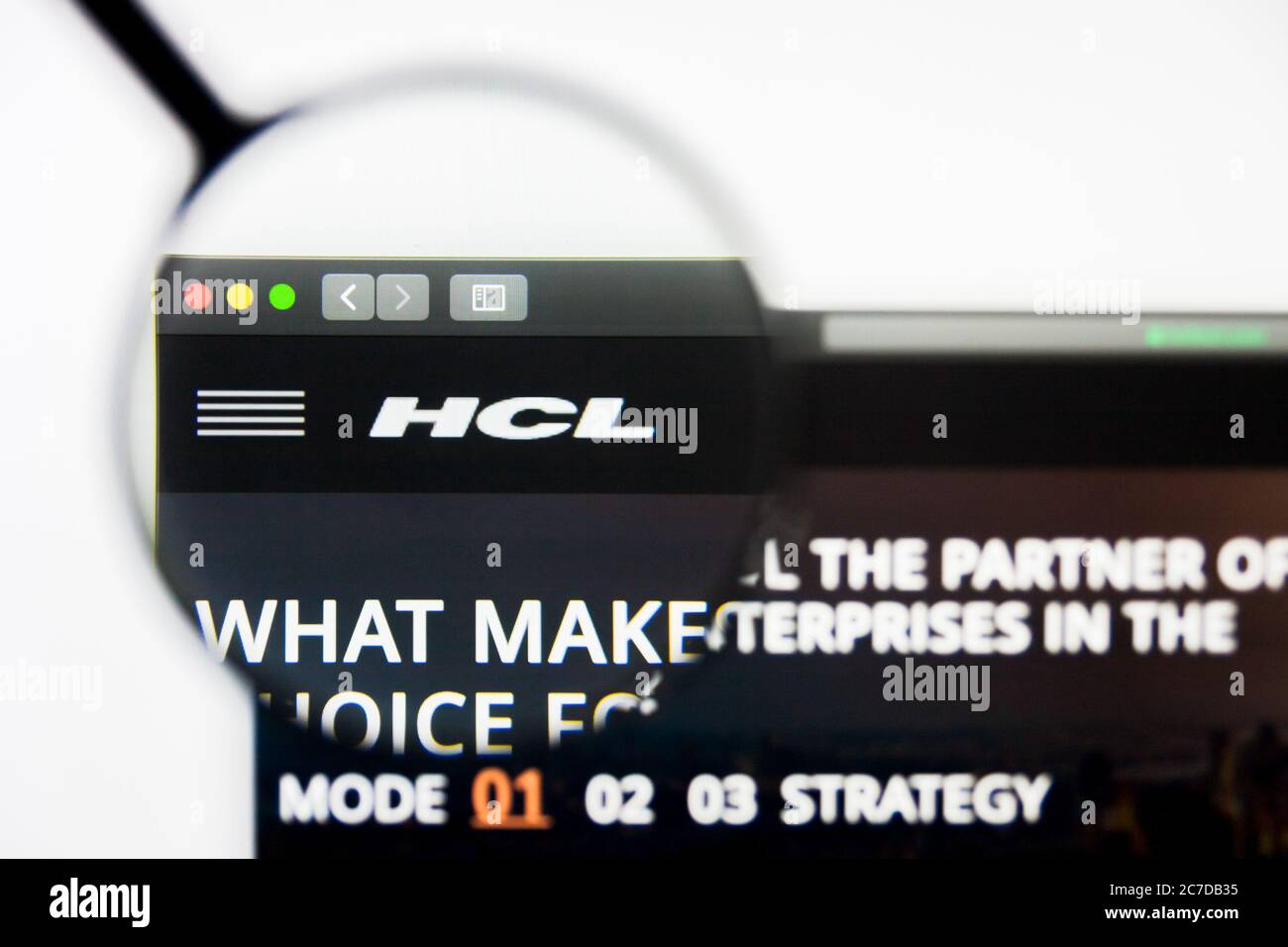 Los Angeles, California, USA - 8 April 2019: Illustrative Editorial of HCL Technologies website homepage. HCL Technologies logo visible on display Stock Photo