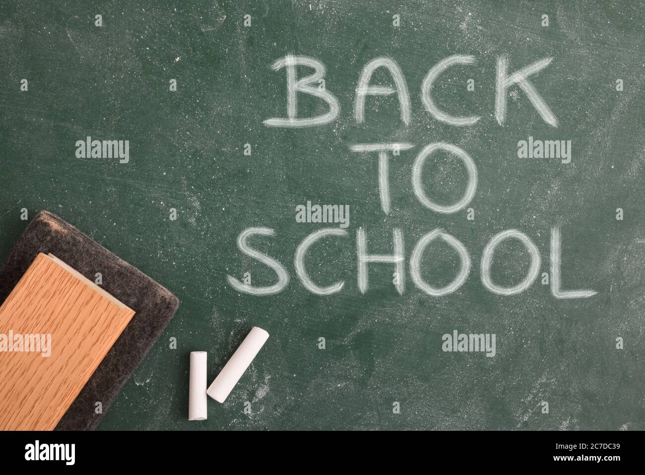 Empty blackboard or chalkboard with eraser and chalk on the table -  education background concept Stock Photo - Alamy
