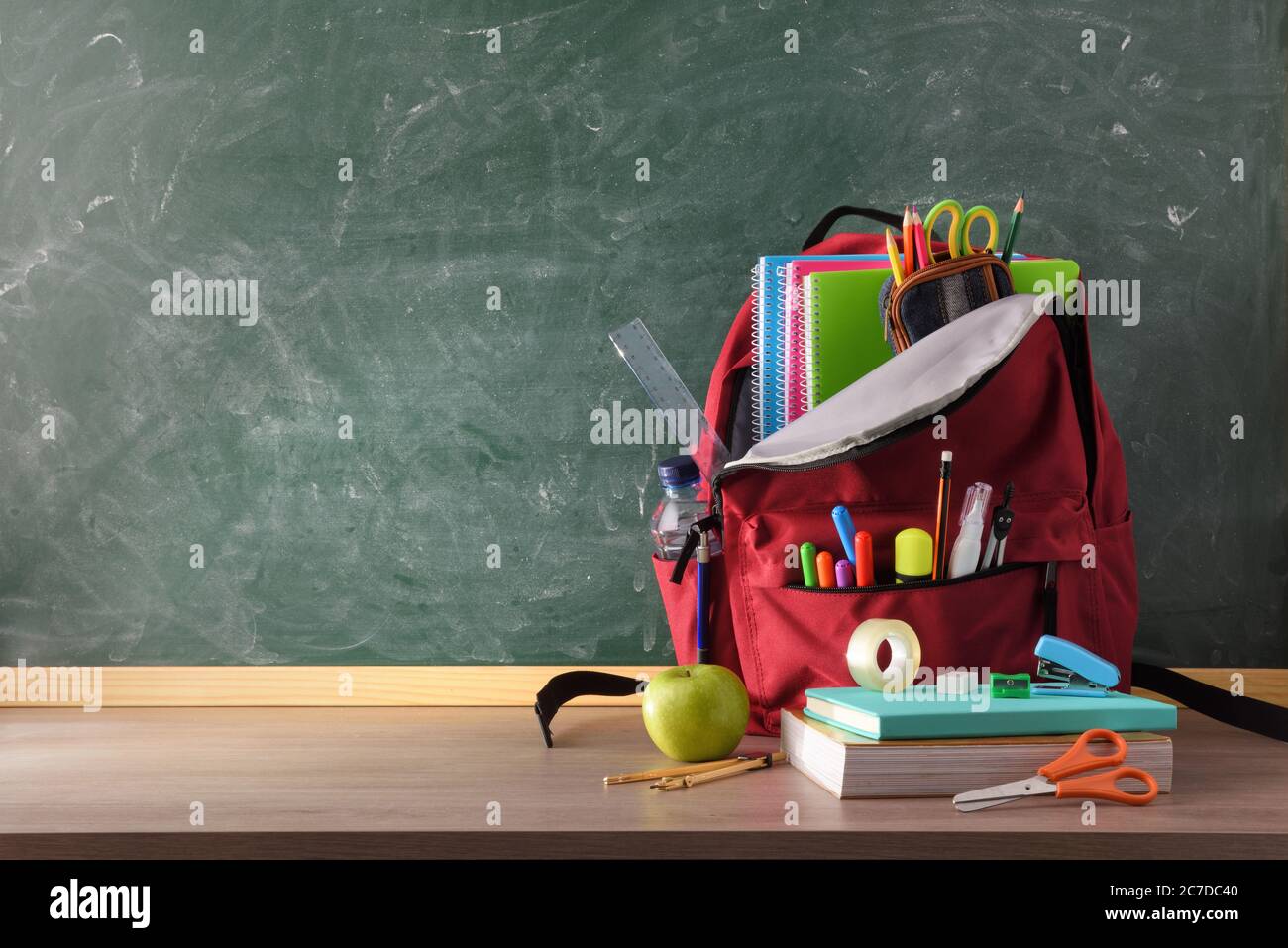 backpack full of school supplies