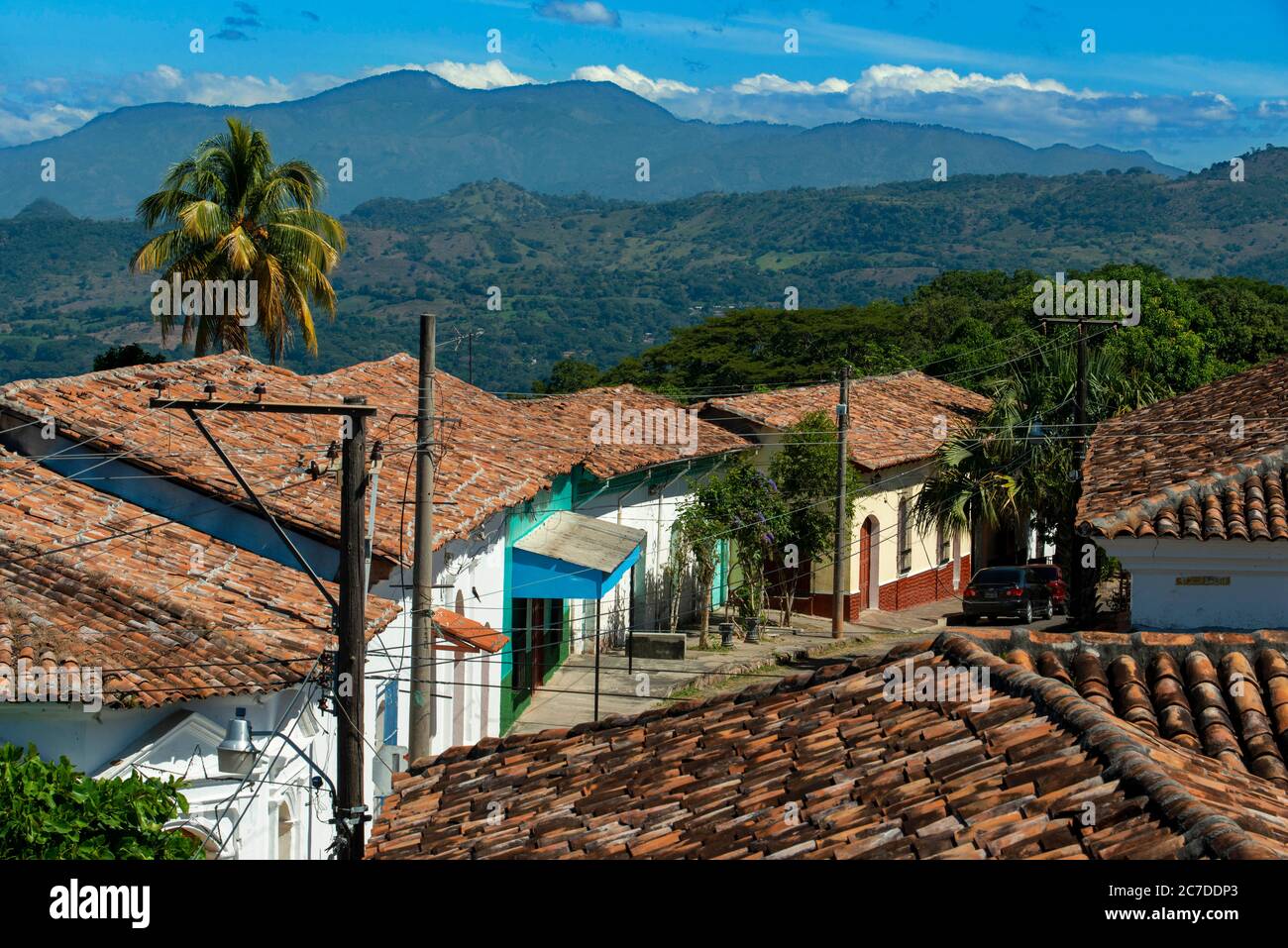 Colonial town architecture of Suchitoto village. Suchitoto, Cuscatlan, El Salvador Central America Stock Photo