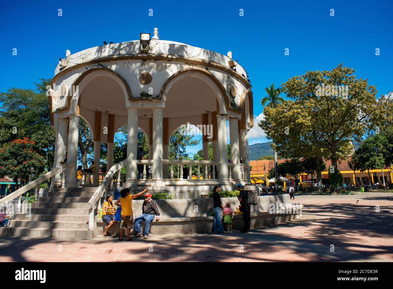 Afternoon at Parque Daniel Hernandez, San Salvador city center. Santa Tecla neighborhood. El Salvador, Central America. Stock Photo