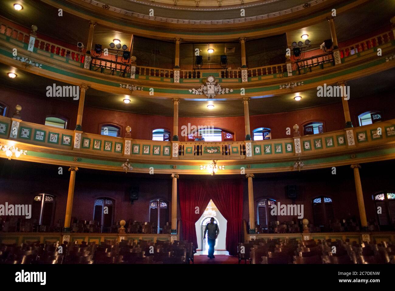 Santa Ana National Theater, Built In The Early 1900's, Department Of Santa Ana El Salvador Central America.  The Teatro de Santa Ana is an opulent Ren Stock Photo