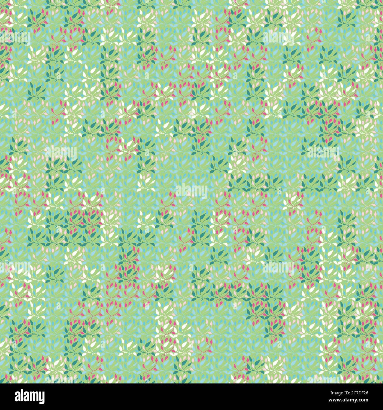 rows of ornamental foliage seamless vector pattern Stock Vector