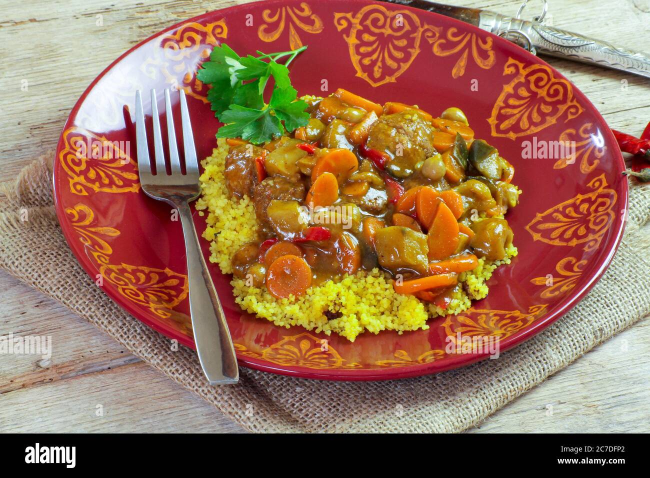 tajine of lamb meatballs with vegetables Stock Photo Alamy