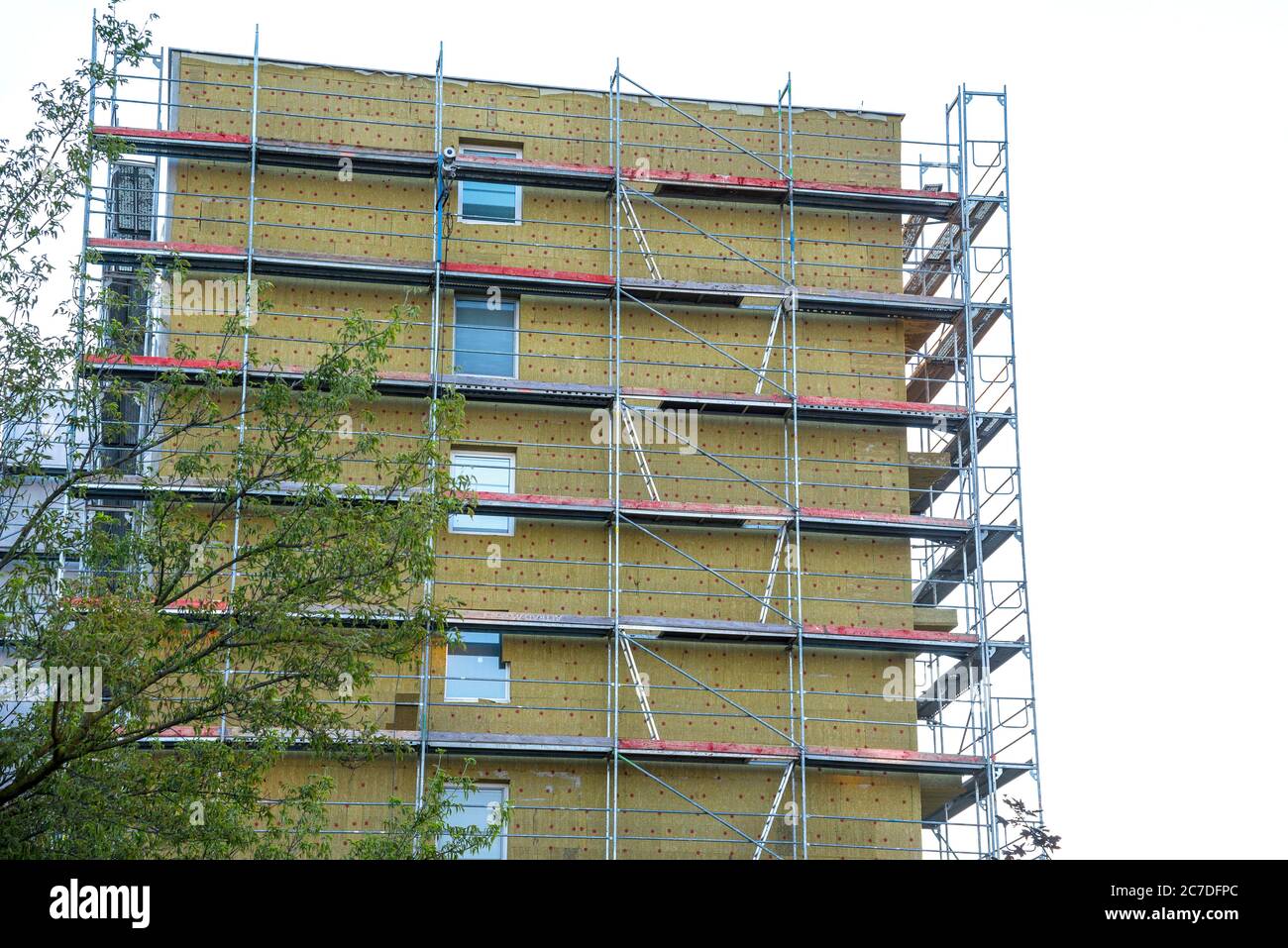 Image showcasing Thermal insulation on an apartment building Stock Photo - Alamy