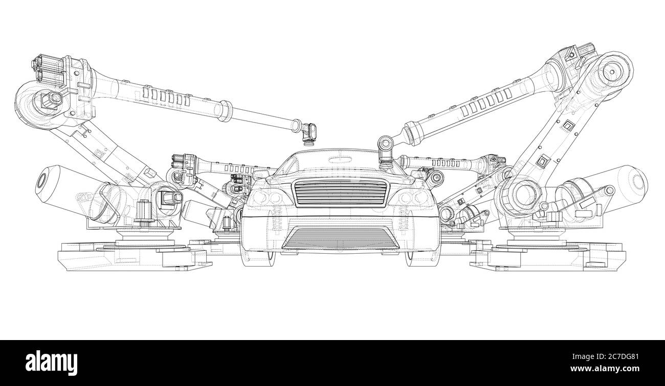 Assembly of motor vehicle Stock Photo