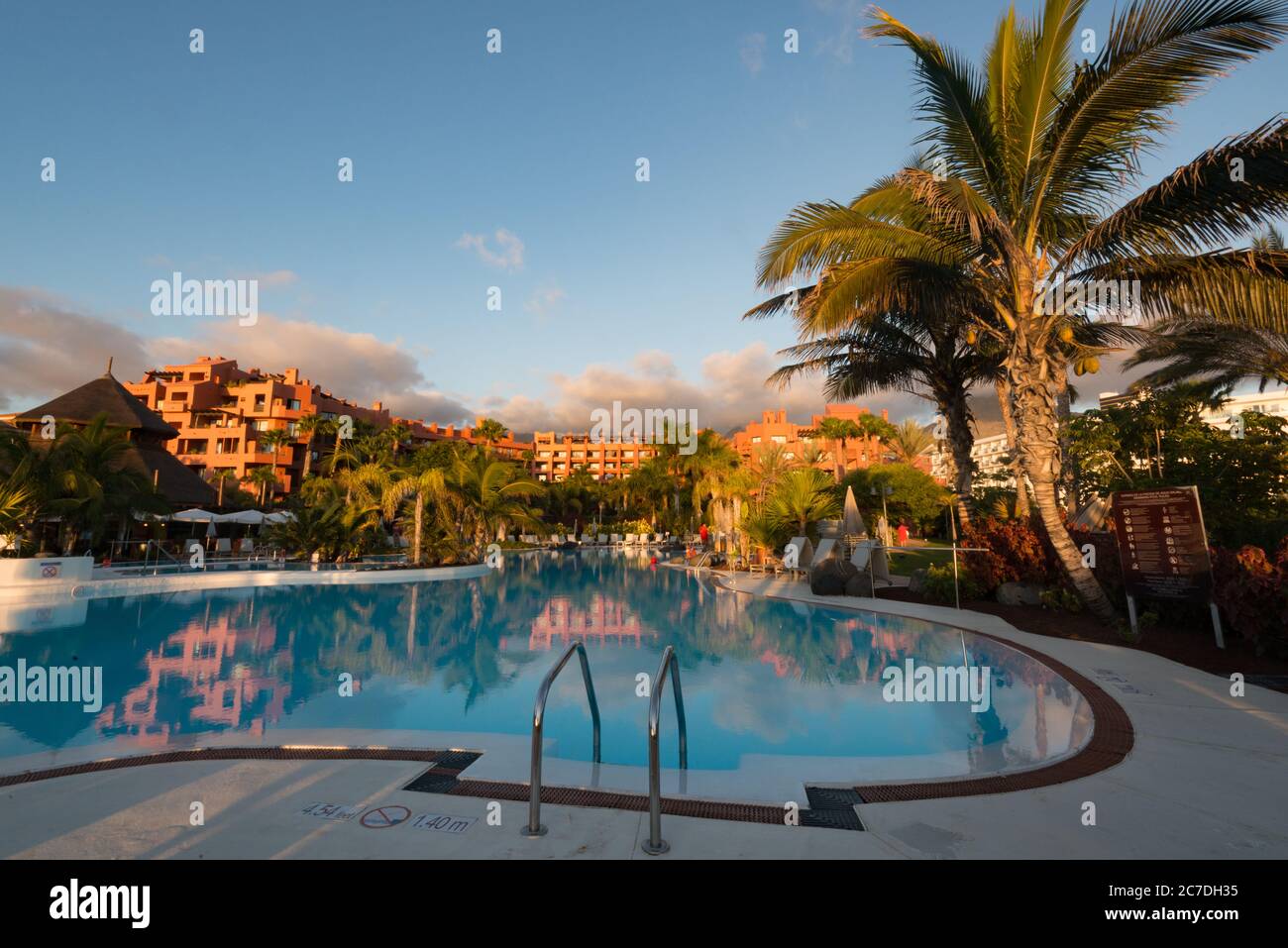 The Sheraton hotel swimming pool in La Caleta in Tenerife in the Canary Islands, Spain Stock Photo