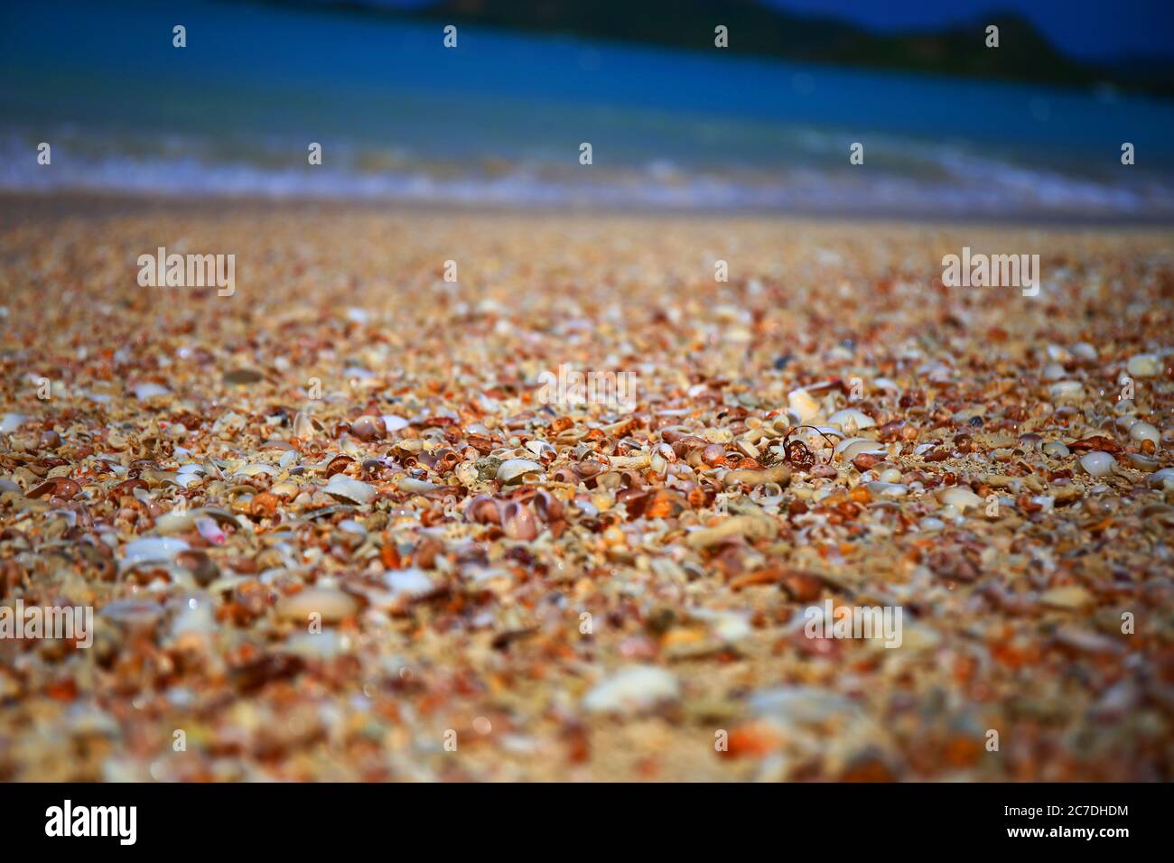 Pebbles on the beach in Antigua Stock Photo