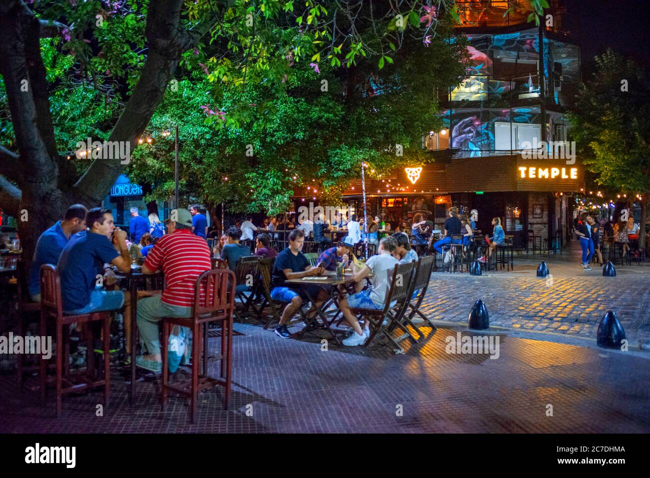 Temple Bar and restaurants at Palermo Soho bohemian neighborhood - Buenos Aires, Argentina Stock Photo